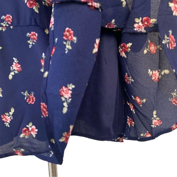 Francesca’s Trixxi Navy Blue Boho Floral Sleeveless Mini Dress NWT - Picture 6 of 9